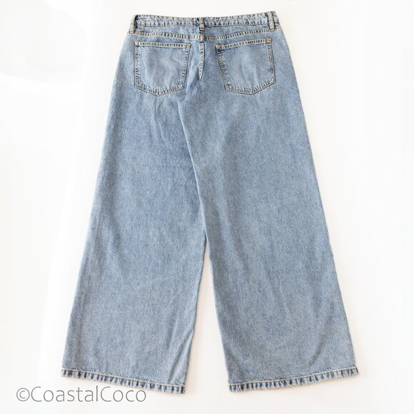 Forever 21 Women's Low Rise Baggy 30x31 Wide Leg Jeans Denim Y2K 90s Streetwear - Picture 3 of 10